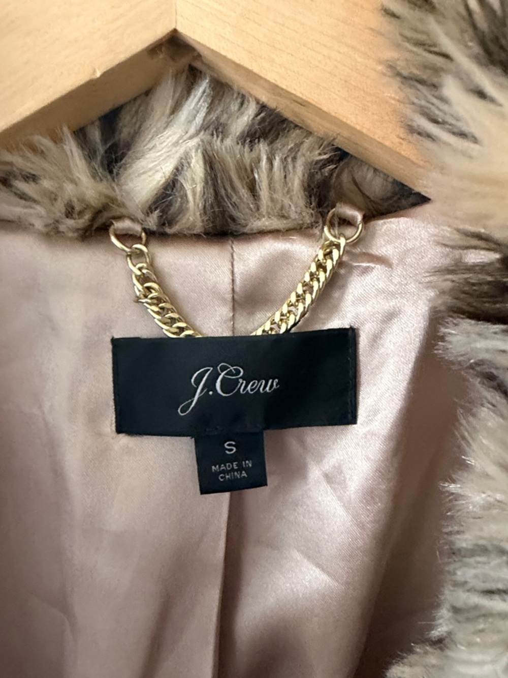 J Crew Faux Fur Leopard-Print Coat - Beige/Black - Picture 8 of 9